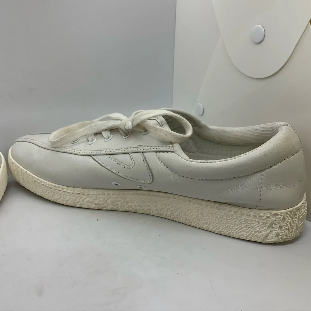 Tretorn Leather 2 Nylite Plus White on White Tennis Shoes Womens Size 11